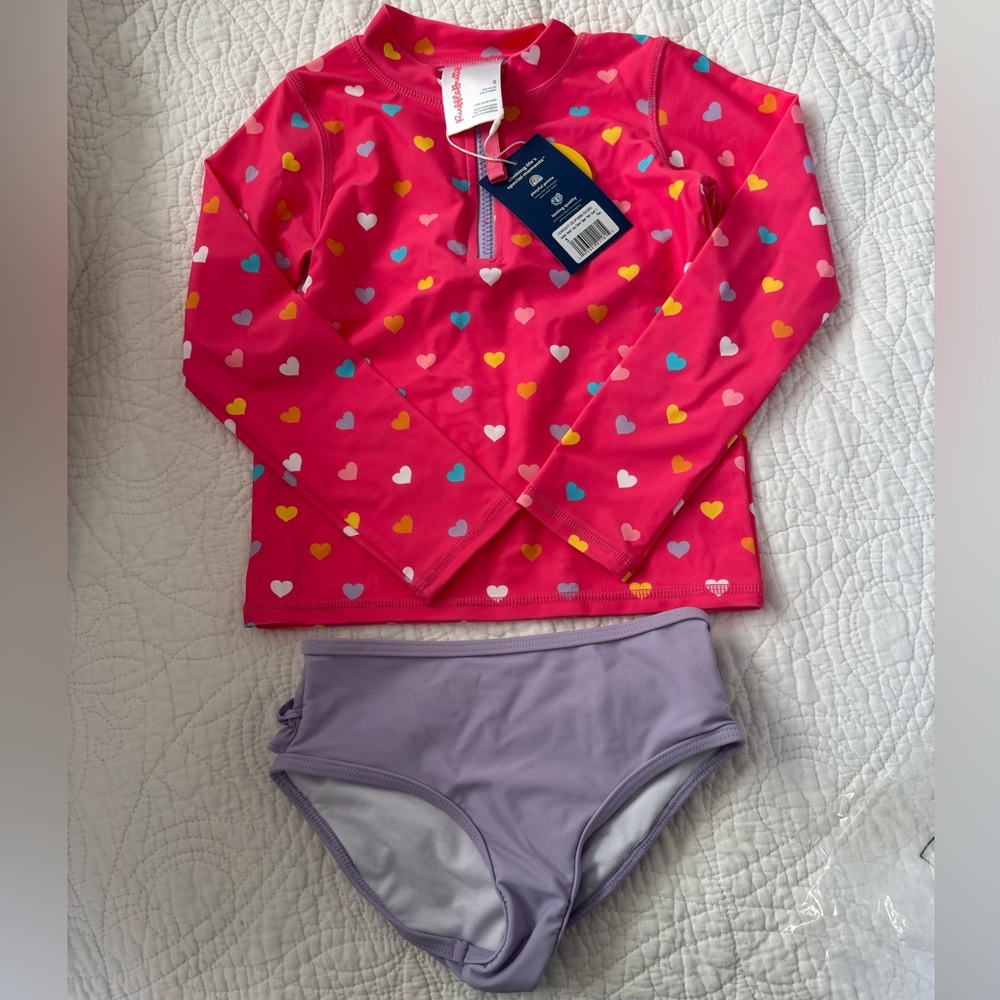 Ruffle Butts Hearts Rashguard Set
